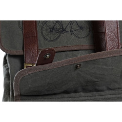 Sac à dos Casual DKD Home Decor Canvas Bicyclette Gris Marron (33 x 1