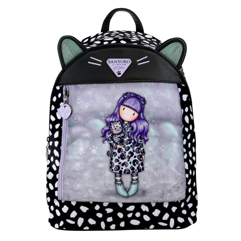 Sac à dos Casual Gorjuss Smitten kitten Noir Blanc (25,5 x 31 x 10 cm