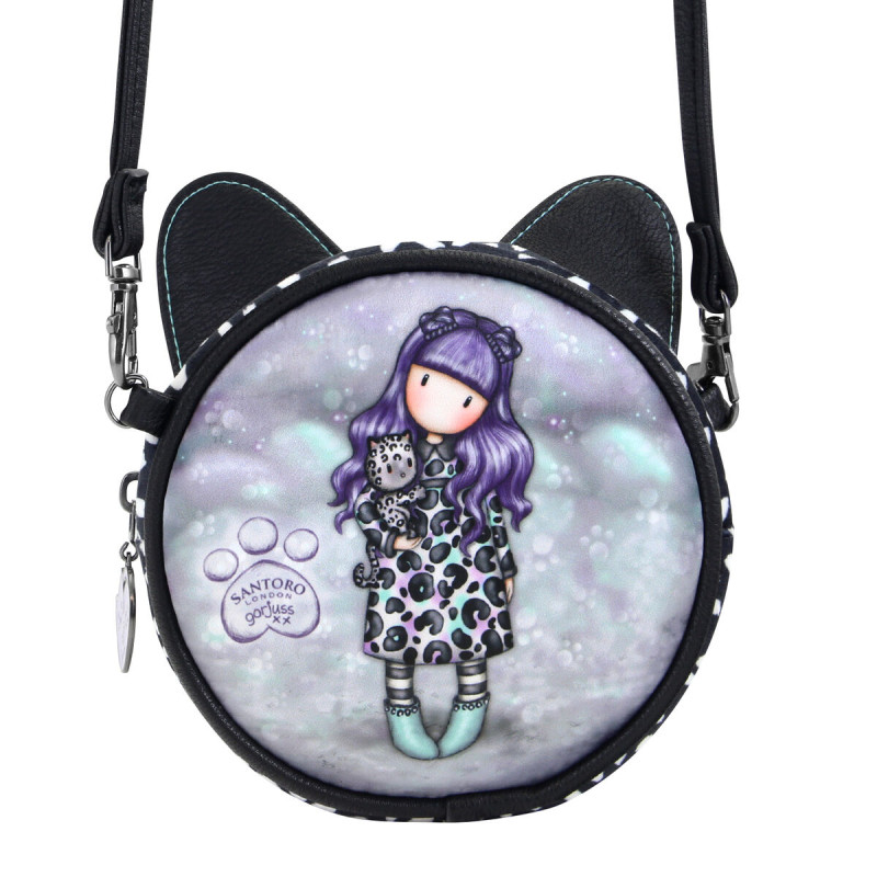 Shoulder Bag Gorjuss Smitten kitten Black White (13,5 x 5,5 x 13,5 cm)