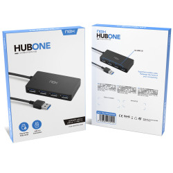 Hub USB Nox NXLITEHUBONE USB x 4 Noir