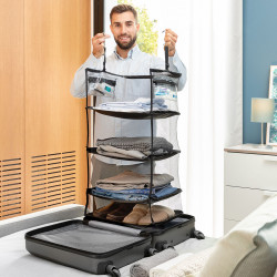 Foldable, Portable, Shelving Unit for Organising Luggage Sleekbag Inno