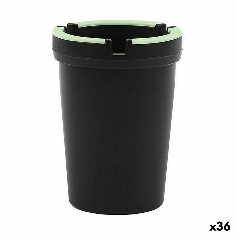 Cendrier Wooow Noir Plastique 8 x 8 x 11 cm (36 Unités)