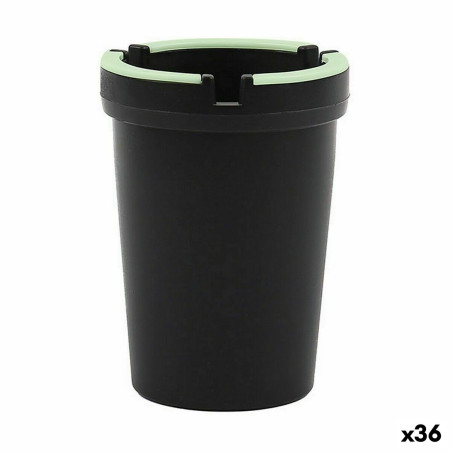 Ashtray Wooow Black Plastic 8 x 8 x 11 cm (36 Units)