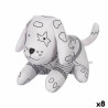 Colouring Plush White Black Cloth 13 x 14 x 20 cm Dog (8 Units)