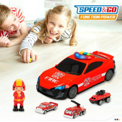 Vehicle Playset Speed & Go 30 x 9,5 x 13 cm Fireman Light Sound 4 Unit