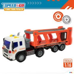 Truck Carrier and Friction Cars Speed & Go 37,5 x 12,5 x 10 cm (2 Unit