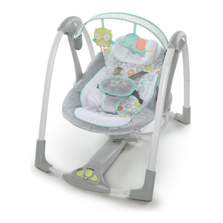 Fauteuil à Bascule Ingenuity Compact Swing - Hugs & Hoots Blanc Gris