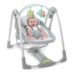 Rocking Chair Ingenuity Compact Swing - Hugs & Hoots White Grey