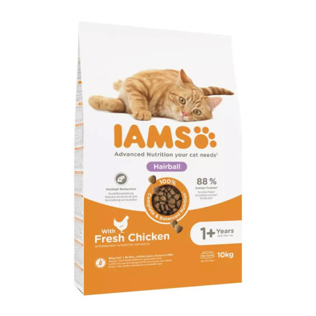 Cat food IAMS Advanced Nutrition Hairball Control Chicken 10 kg