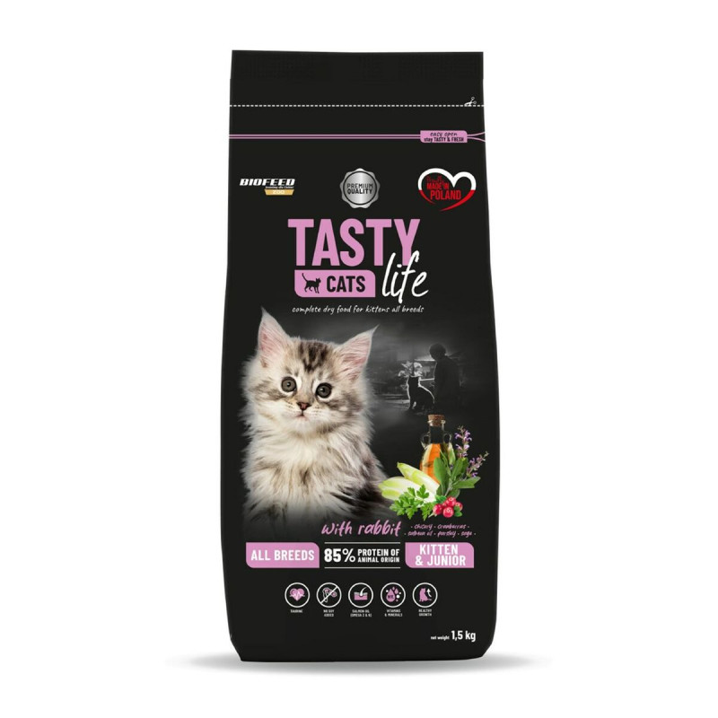 Aliments pour chat Biofeed Tasty Cats Life Lapin 1,5 Kg