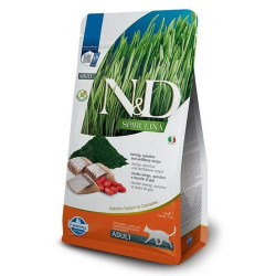 Aliments pour chat Farmina N&D Spirulina Herring Herbe à chat Adulte 