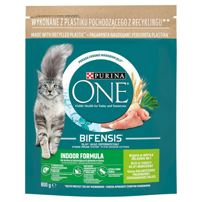 Cat food Purina One Bifensis Adult Indoor Adult Turkey 800 g