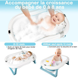 Baignoire pour bébé avec thermomètre intégré - Livraison en Polynésie