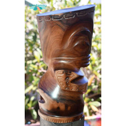 Marquesan tiki in Tou wood - 100% Polynesian craftsmanship I Ventanou