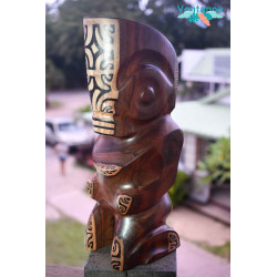 Artisanat Marquisien - Handmade wooden tiki - Polynesian art ventanou