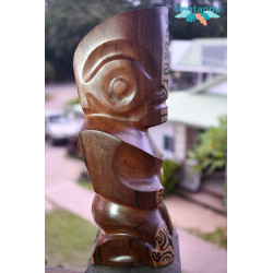 Artisanat Marquisien - Handmade wooden tiki - Polynesian art ventanou