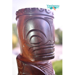 Authentique Tiki Marquisien 21cm - Art Polynésien Exclusif  | Ventanou