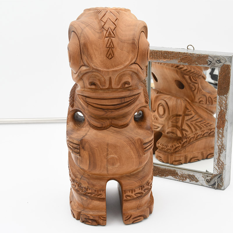 Tiki "Aito" – Hand-Carved Teak Warrior from Marquesas Islands