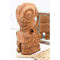 Tiki "Aito" – Hand-Carved Teak Warrior from Marquesas Islands