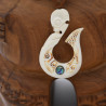 Hand-Carved Hook Necklace – Polynesian Artisanal Jewelry with Abalone