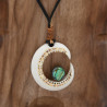 Half-Moon Necklace – Hand-Carved Bone and Abalone | Moorea Art