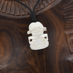 Tiki Necklace – Polynesian Artisanal Jewelry in Hand-Carved Bone