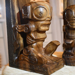 Carved walnut book-weight in the Marquesas Islands | Moorea crafts