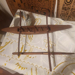 Rosewood Canoe Sculpture | Polynesian Art | Ventanou