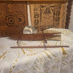 Rosewood Canoe Sculpture | Polynesian Art | Ventanou