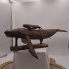 Whale and Calf Sculpture - Polynesian Handcrafted Art | Ventanou