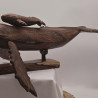 Whale and Calf Sculpture - Polynesian Handcrafted Art | Ventanou