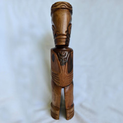 Tiki Roi Marquisien - Sculpture en Bois de Rose Unique | Ventanou