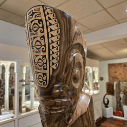 Double Tiki Tattooed Turtle - Heritage of Ua Pou | Moorea Art Gallery