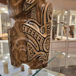 Tiki Double Tortue Tatouée - Héritage de Ua Pou | Galerie d'art Moorea