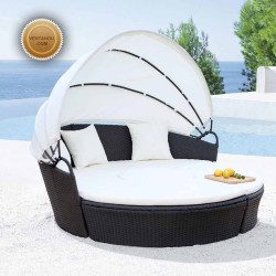 6-seater Tahiti garden furniture in woven resin