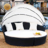 6-seater Tahiti garden furniture in woven resin