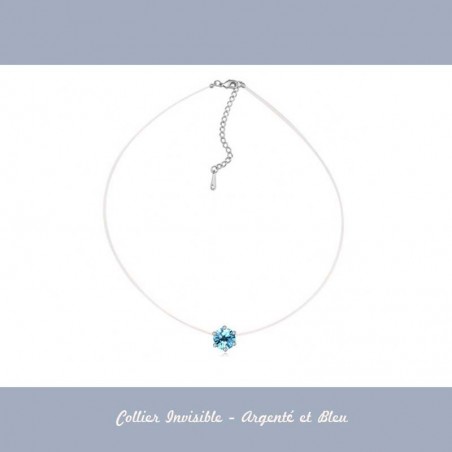 Collier invisible bleu