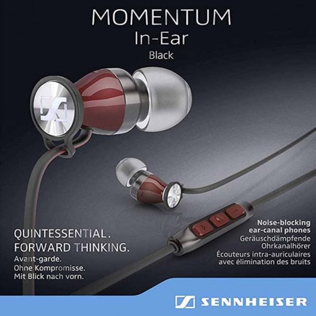 Sennheiser Écouteurs intra-auriculaires Momentum pour Samsung Galaxy ou telephone apple Noir/Rouge