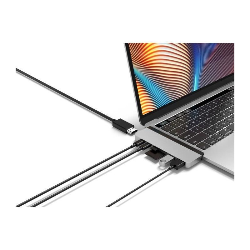 HYPER HyperDrive DUO 7-en-2 pour MacBook Pro - Ports : HDMI 4K60Hz - Silver