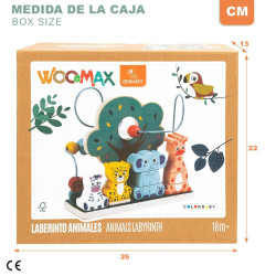 Jeu d'adresse pour bébé Woomax animaux 25 x 22 x 10 cm (6 Unités)