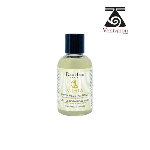 savon-vegetal-mihia-tiare-aloe.webp Savon végétal doux tiaré aloe vera flacon