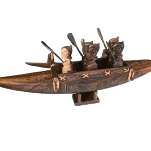Sculpture-pirogue-des-marquises5 rameurs Sculpture pirogue tahitienne