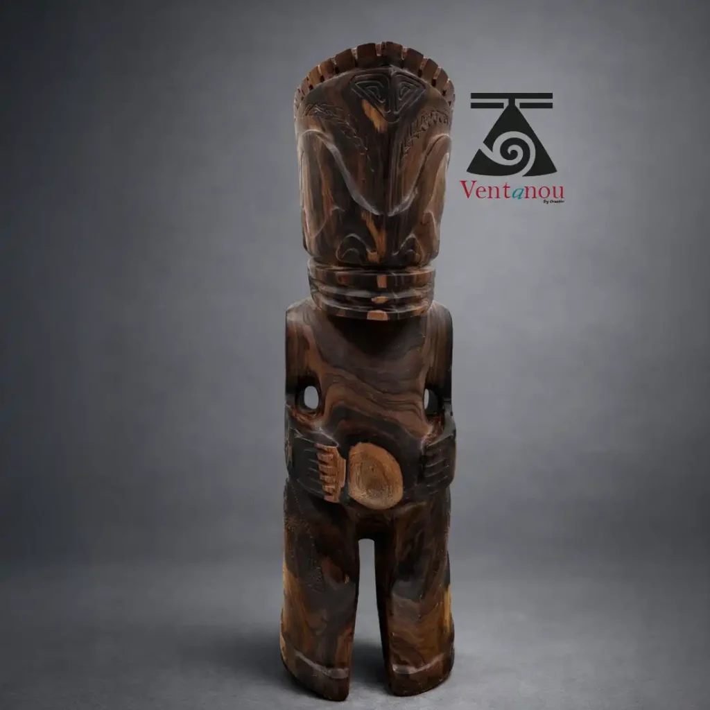 Galerie d’art polynésien 2 sculpture tiki marquisien EN NOYER DU PACIFIQUE