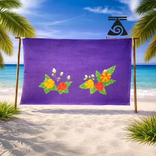 pareo-tahitien-po-mahana-peint-main hand-painted Tahitian Pō Mahana sarong