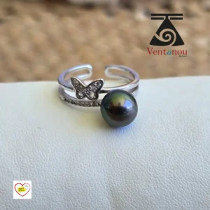 bague-polynesienne-papillon-et-perle-noire Bague polynésienne papillon et perle noire en argent