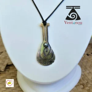 collier-homme-rame-en-nacre-et-perle-noire Collier Polynésien pour Homme en nacre et perle noire - Rame Va'a