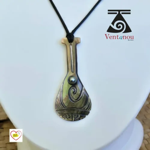 collier-homme-rame-en-nacre-et-perle-noire-de-tahiti Collier Homme Rame Polynésienne en nacre et perle noire - Collier Polynésien Homme Nacre & Perle de Tahiti