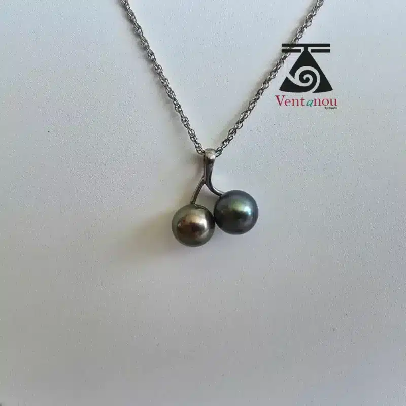 collier-perle-noire-2-perles Collier Toi & Moi en Perles Noires de Bora Bora