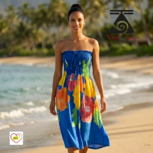 robe-femme-polynesienne-en-voile-de-coton Robes tahitiennes & robes polynésiennes femme -Robes Polynésiennes artisanales