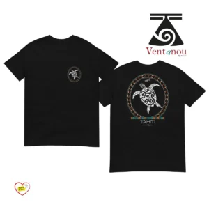 tee-shirt-polynesien-femme-noir T-shirt femme tortue couleur noir